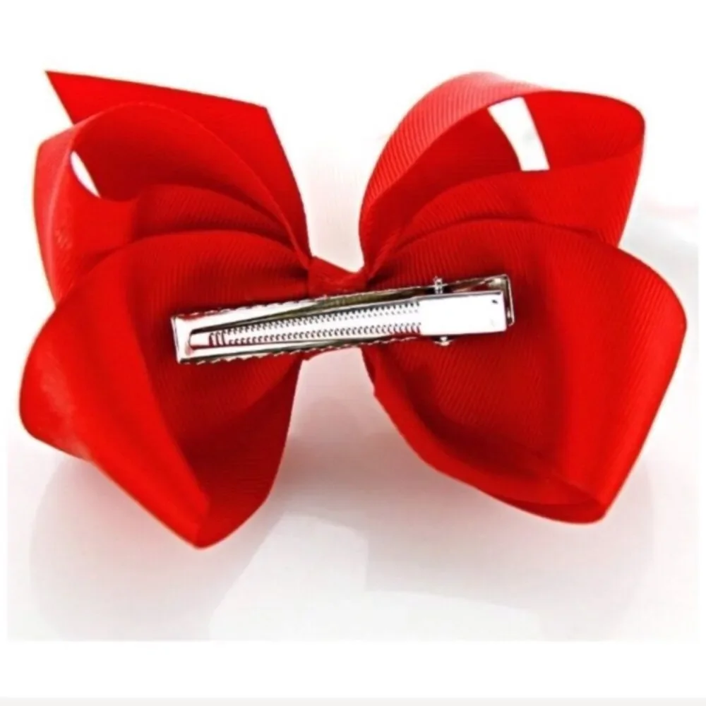 30 Rainbow Color Hair Bows - 4.5 inch Bows with Alligator Clips